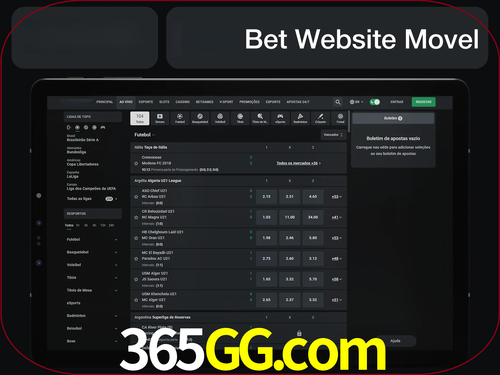 Use nosso website em qualquer dispositivo.